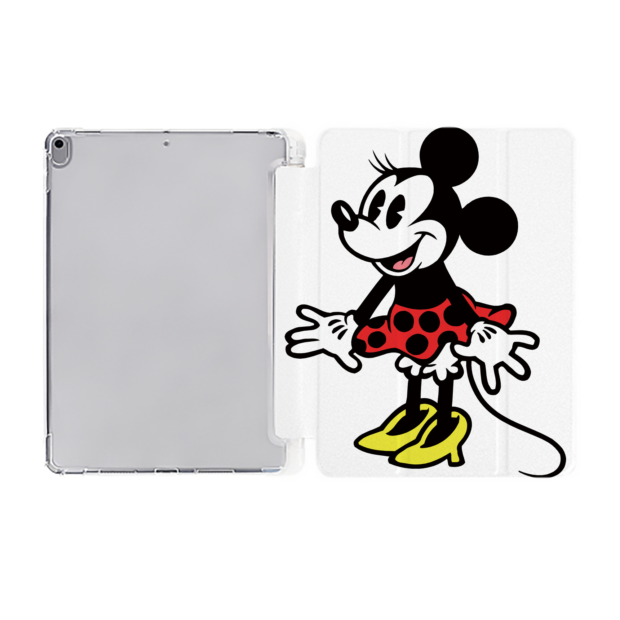 （画像用） ミッキーマウス Mickey Mouse IPad ケース ペン収納付き 三つ折りスタンド PUレザー×シリコン 対応機種9.5/10.5/10.9インチ